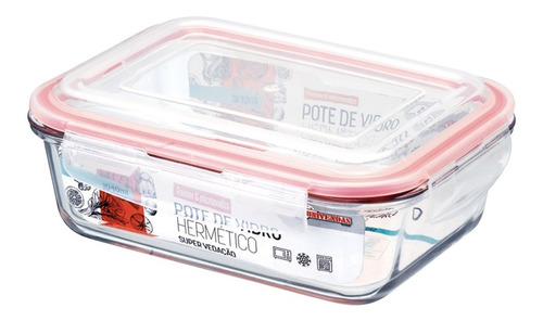 Pote De Vidro Hermético Grande Marmita Tampa Silicone 1050ml