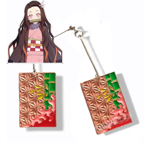 Aretes Nezuko Kamado Demon Slayer  Kimetsu No Yaiba Otaku