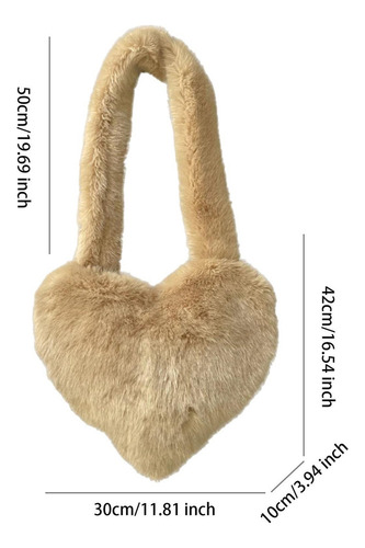 / Bolso De Felpa Para Mujer, Bolso Bandolera Larga Caqui