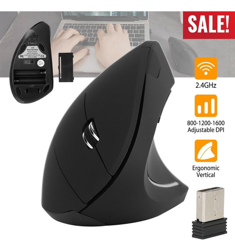 Mouse Vertical Ergonómico Ratón Inalámbrico Óptico