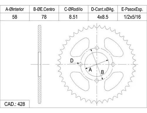 Corona De Transmision Mondial Rd 125 Z40 Fas