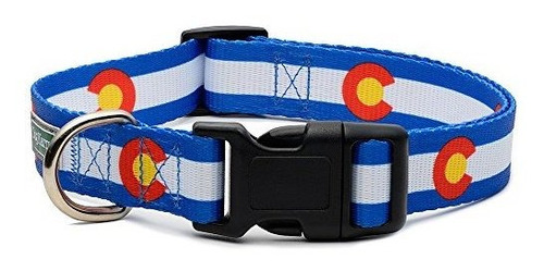 Collar De Perro Con Bandera Del Estado De Colorado Azul