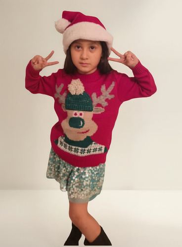 Sueter Sweater Navideño Navidad Niño Luces Led Reno