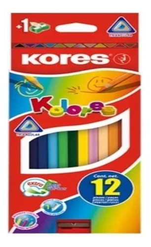 Creyones De Madera Kores 12 Colores - Somos Tienda