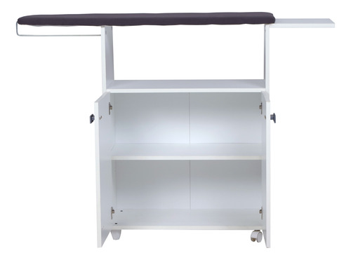 Mueble Planchador Organizador 2puertas Blanco Tabla Planchar Blanco