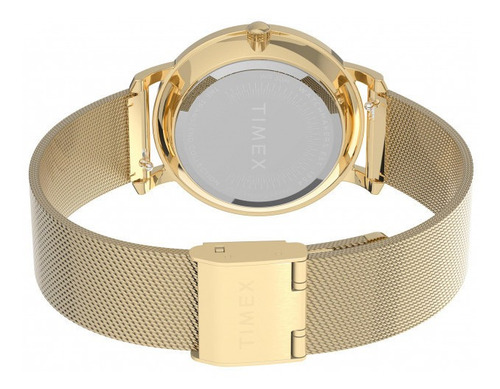 Reloj Timex Transcend Modelo: Tw2v52300 Correa Oro Fondo Negro