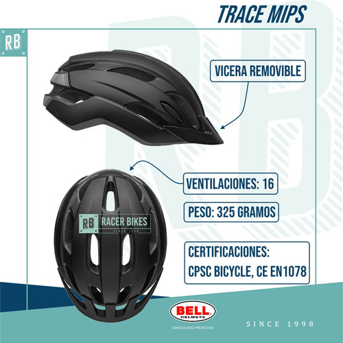 Casco Ciclismo Bicicleta Bell Trace Mips Mtb - Color Negro Talle UN