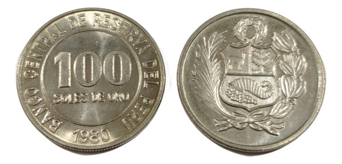 Moneda 100 Soles De Oro 30mm. Coleccionable 1980-1982 / C2