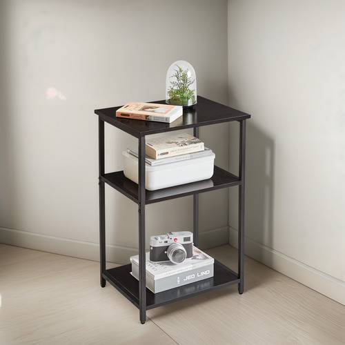 Side Table, 3-tier End Table, Industrial Nightstand Small Ta
