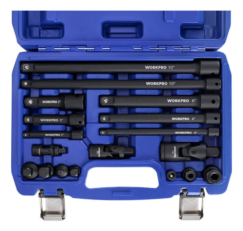Juego Adaptadores Extensiones Cardan Impacto 18pzs Workpro