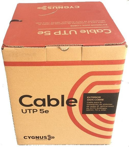 Cable Rollo 305m Utp Exterior Cat 5e Red Vaina Negra Rj45