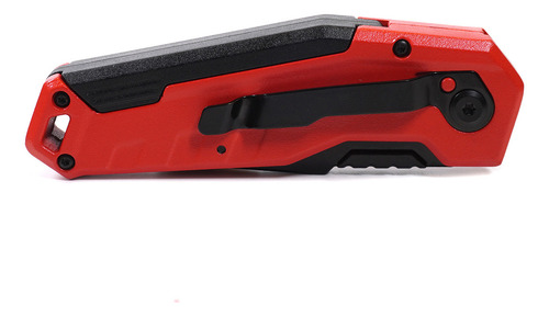Navaja Plegable Profesional Retráctil De liberación Rápida Con mango Ergonómico Fabricado en Aluminio Color Rojo de 15 Cm con porta Navajas Modelo KN 7974 Knova