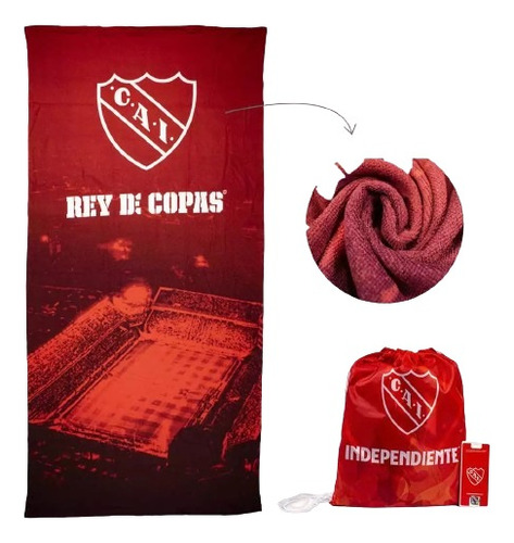 Toallon Independiente Rey De Copas 150cmx 70cm Con Mochila