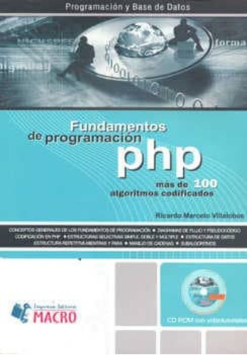 Fundamentos De Programacion Php Con Cd Edicion 2011, De Marcelo, Ricardo. Editorial Imp. Macro Peru   Macro Peru, Tapa Blanda En Español