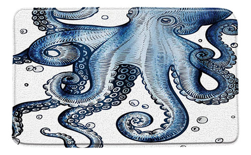 Sunhe Print Microfiber Memory Foam, Blue Octopus Tentacles O