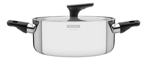 Olla de Acero Inoxidable Cuerpo Triple de 24 cm 4,7 L con Asas de Plástico Tramontina Grano Baquelita