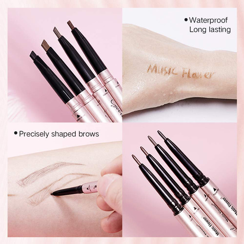 Lápiz De Cejas - Pluma Negra De Doble Punta Para Cejas Y Láp