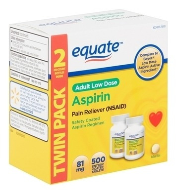 Equate Tabletas De Aspirina De 81mg 500uni.baja Dosis 