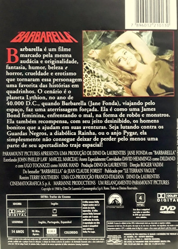 Dvd Barbarella ( 1968 Jane Fonda ) Lacrado