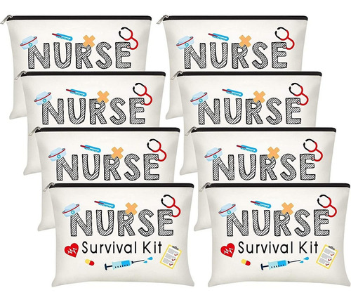 8 Piezas De Enfermera Kit De Supervivencia Bolsas De Maquill 