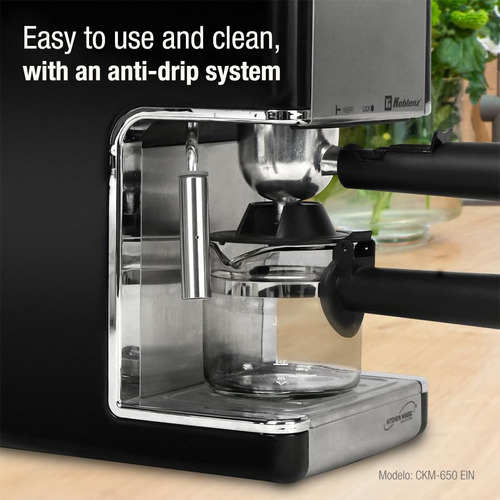 Cafetera Espresso Y Cappuccino 4 Tazas 800 W Color Negro