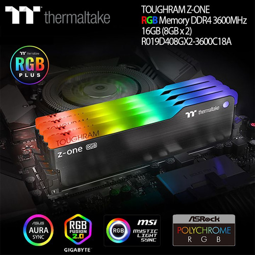 Memoria RAM Toughram Z-One RGB gamer color black 16GB 2 Thermaltake R019D408GX2-3600C18A