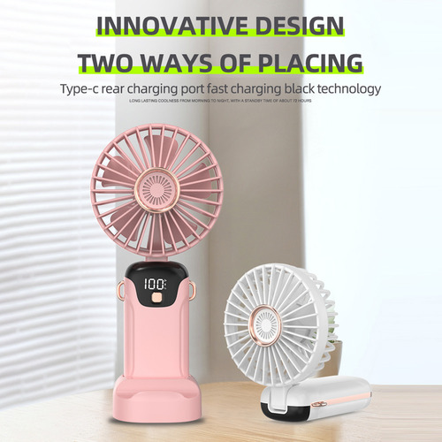 Miniventilador Con Mango De Ventilador Para Viajes, Viento Y