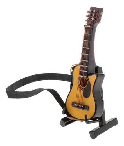 2 X 1/12 Dollhouse Miniatura Guitarra De Con Soporte Modelo