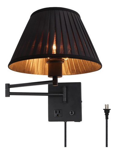Aplique De Pared Enchufable Lámpara De Pared Con Brazo Oscil