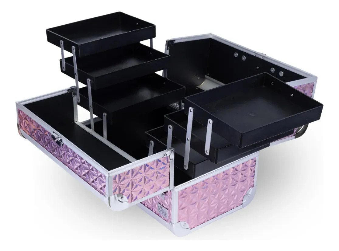 Anna Make Maleta de Maquiagem Profissional R400 Vazia Cor Rose — miniatura 7