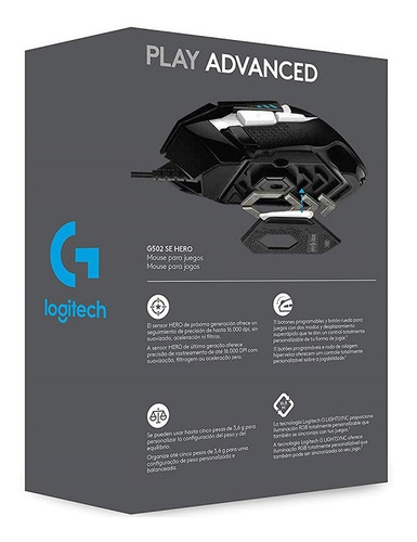 Mouse de juego Logitech Hero SE G Series G502 negro