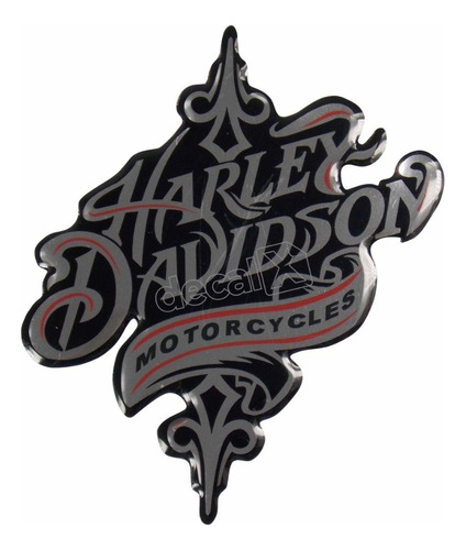 Adesivo Compatível Harley Davidson Resinado 8,5x10 Cms Rs11 Cor LOGO HARLEY DAVIDSON MOTOR CYCLES RESINADO