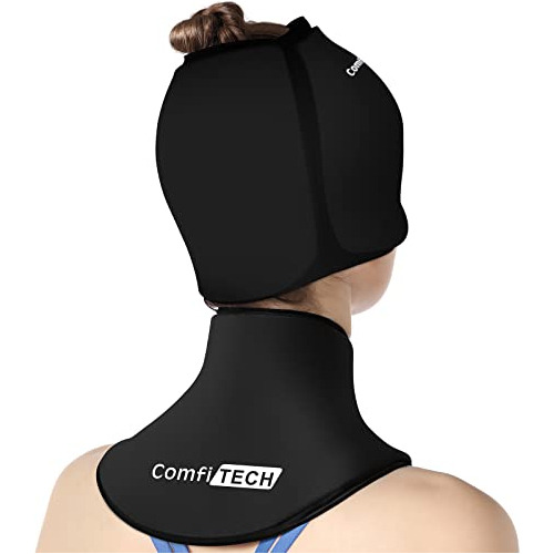 Comfitech Migraine Relief Cap & Neck Ice Pack Wrap Gel, Head