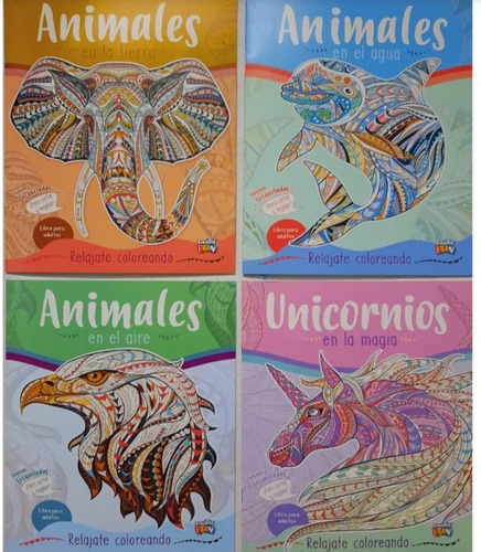 Lote X 4 Mandalas Animales Agua Tierra Aire Magia