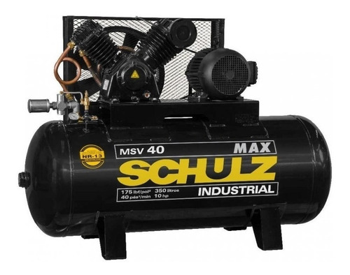 Compresor de aire eléctrico Schulz MAX MSV 40/350 trifásico 353L 10hp 380V negro