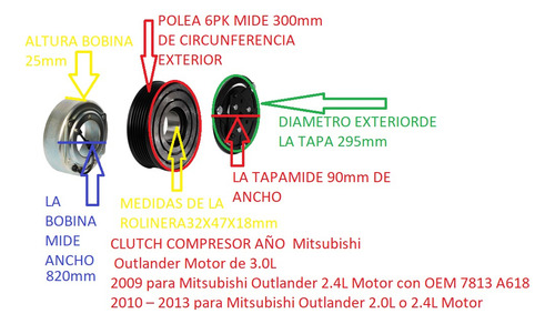 Bobina Compresor Mitsubishi Lancer Touring 08-15