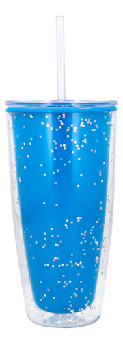 Vaso Doble Pared Con Glitter De 750ml