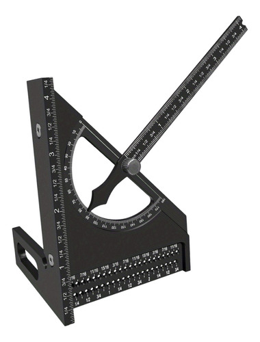 Regla Triangular Cuadrada, Multiángulo Ajustable, Negro