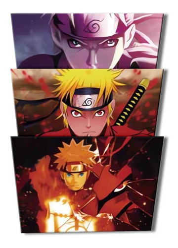 Cuadro Decorativo Anime Poster 3d Naruto Uzumaki  30x40cm