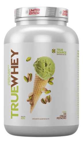 Whey Isolada E Hidrolisada Gourmet 837g - True Source Sabor Pistachio Ice Cream