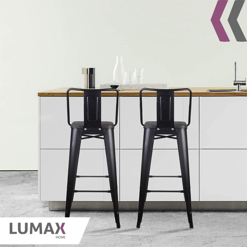 Set 4 Taburetes De Bar Bancos De Cocina Tipo Tolix Modernos Color Negro