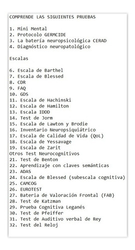 Test Daño Psíquico - Deterioro Cognitivo - Envío Gratis!!!