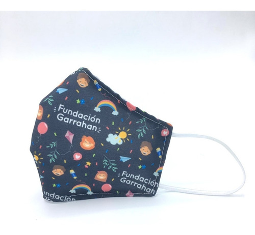 Tapabocas De Tela Reutilizable - Azul - Fundación Garrahan
