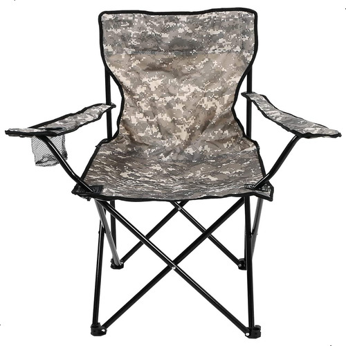 Cadeira Dobrável Em Aço Camping Pesca Com Porta Copos 90kgs