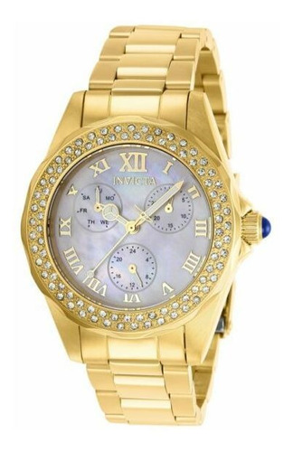 Reloj Mujer Invicta Angel Multi-color Dial Oro Acero Crystal