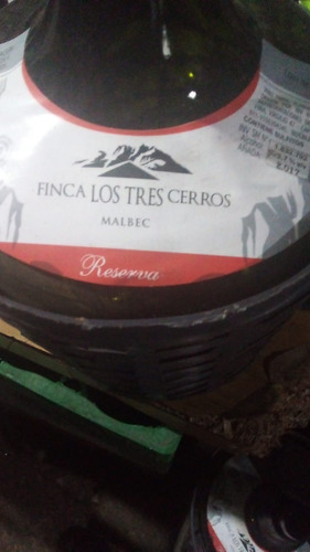 Malbec Reserva Finca Los Tres Cerros Damajuana 5 Lts