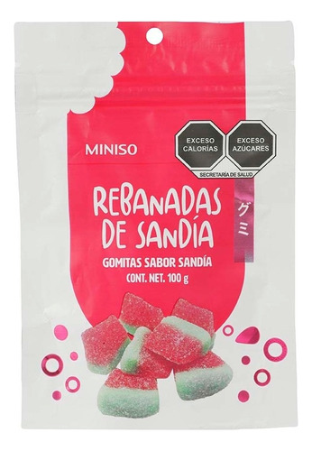 Miniso Gomitas Suaves Rebanadas De Sandía Azucaradas, 100 G