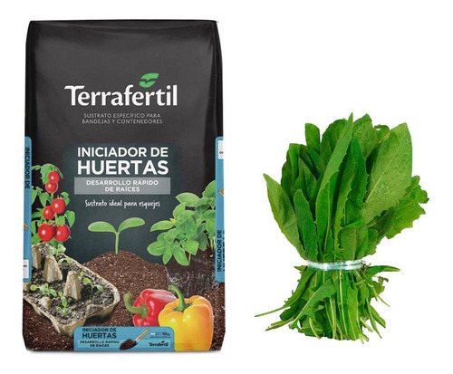 Sustrato Huertas Terrafertil 10lt Con Semillas De Achicoria