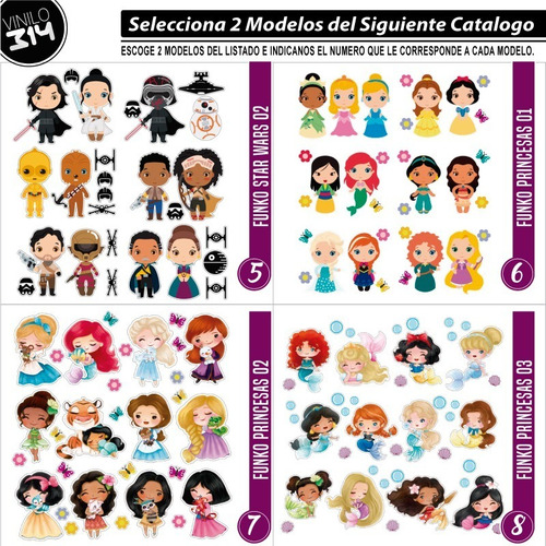 Decoración Pared Cuarto Infantil Pegatinas Funko Niño Niña Color Multicolor