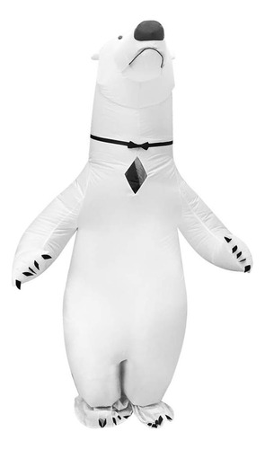 Arokibui Disfraz De Oso Polar Blanco Inflable De Cuerpo Comp